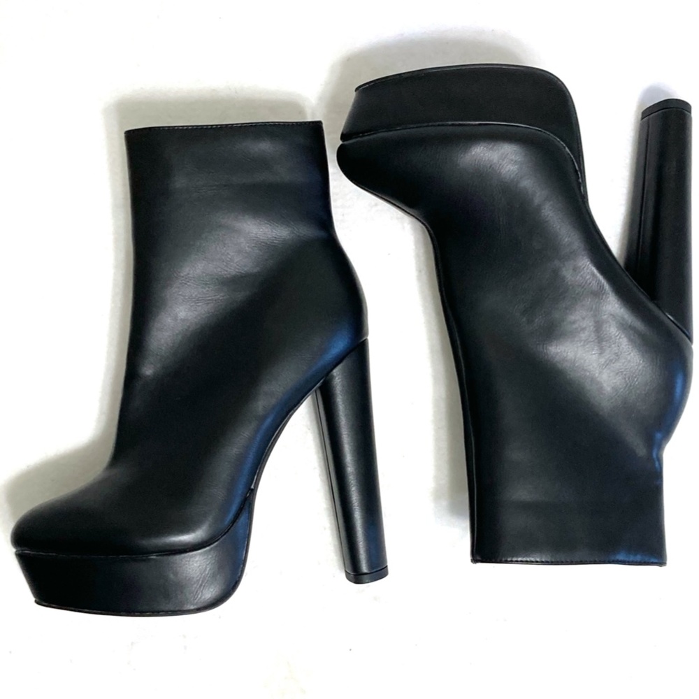 Fifi By Shoedazzle Faux Croc Skin Emerald Black Ankle Boots Size 9 New